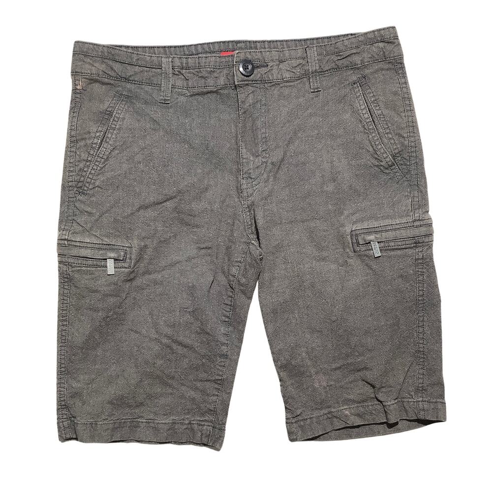 GUESS Men’s 31W Flat Front Cargo Shorts — Casual, Utility, Classic